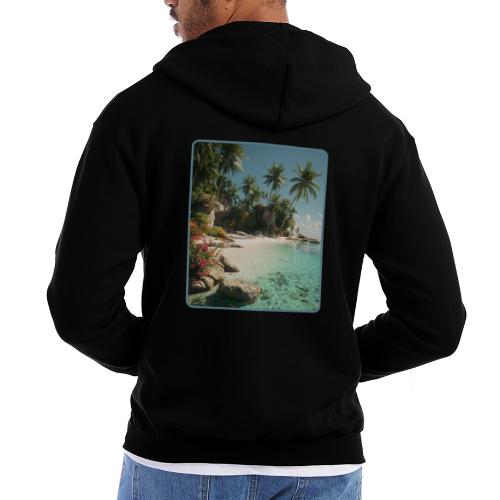 Serene Tropical Beach Floral Design - Champion Unisex Full Zip Hoodie