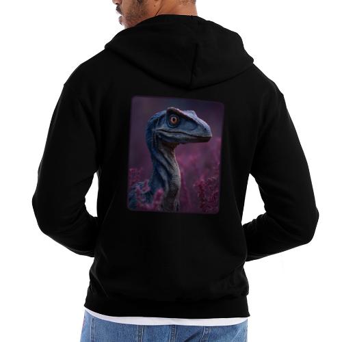 Blue Velociraptor Portrait Design - Champion Unisex Full Zip Hoodie