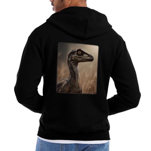 Velociraptor Feathered Portrait Design - Champion Unisex Full Zip Hoodie