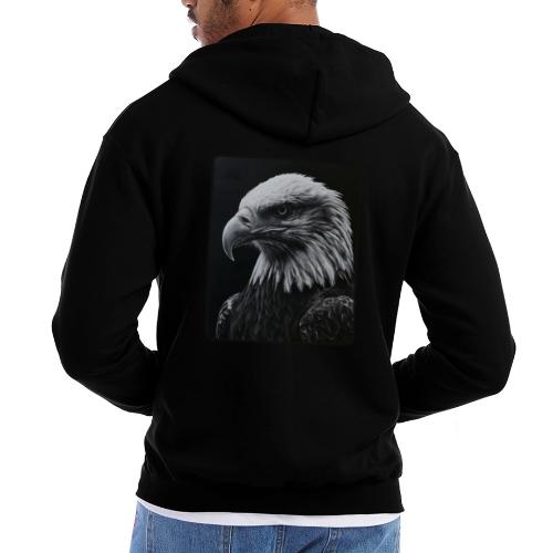 Black White Bald Eagle Design - Champion Unisex Full Zip Hoodie