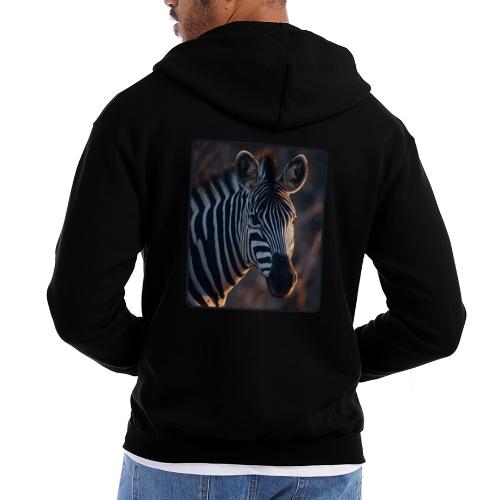 Majestic Zebra Sunset Portrait Design - Champion Unisex Full Zip Hoodie