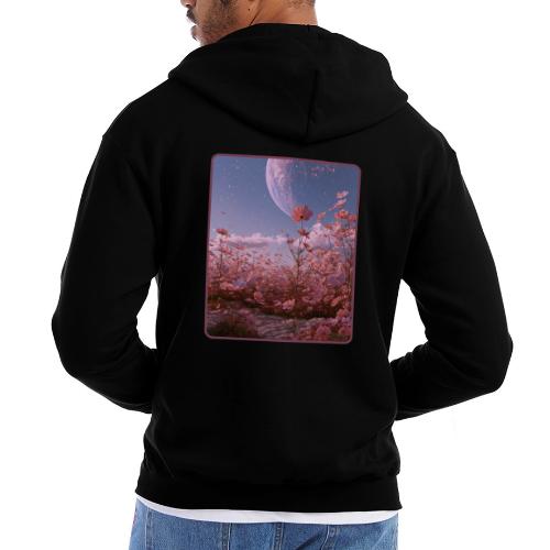 Cosmic Moon & Cosmos Flowers Art - Champion Unisex Full Zip Hoodie