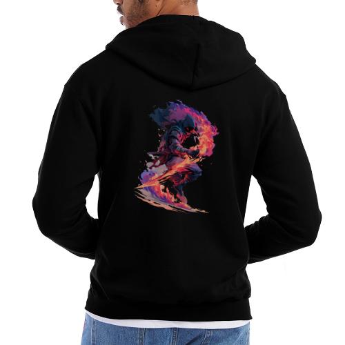 Flaming Ninja Warrior Fantasy Design - Champion Unisex Full Zip Hoodie
