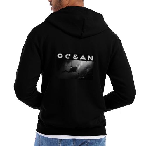 Ocean: Monochrome descent of a scuba diver - Champion Unisex Full Zip Hoodie