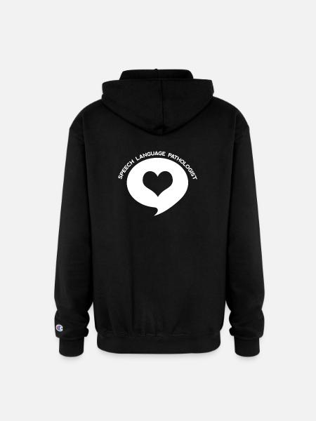 Speech Language Pathologist Heart Shirt - Champion Unisex Full Zip Hoodie - black