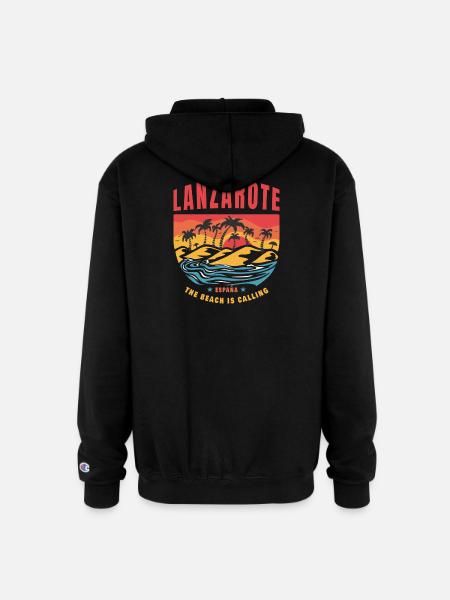 Lanzarote Espana beach design - Champion Unisex Full Zip Hoodie - black