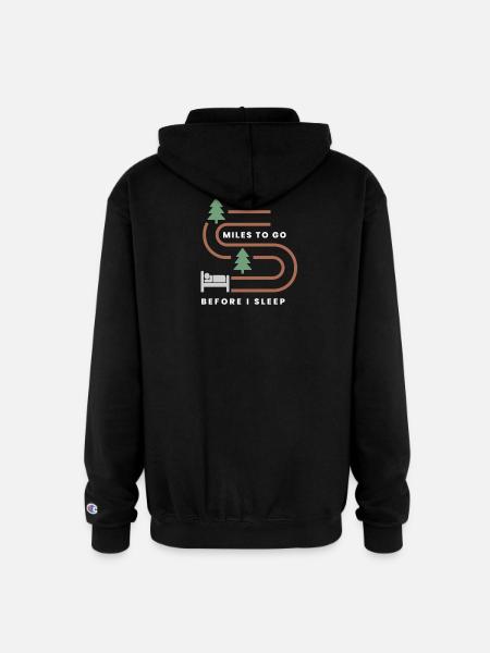 MILES TO GO BEFORE I SLEEP - Champion Unisex Full Zip Hoodie - black