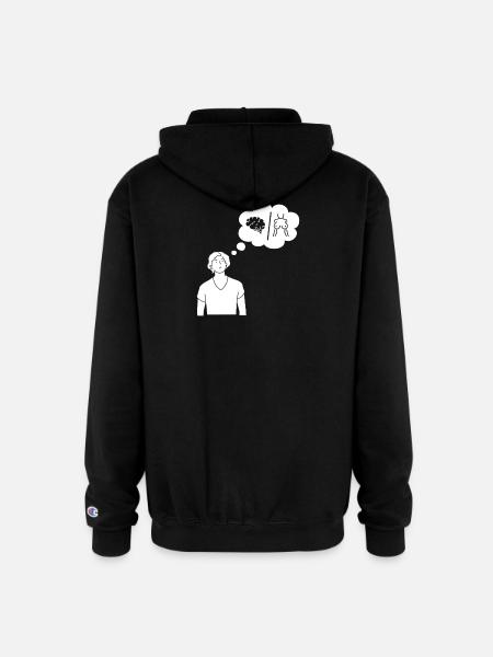 Dual Thought Silhouette - Champion Unisex Full Zip Hoodie - black