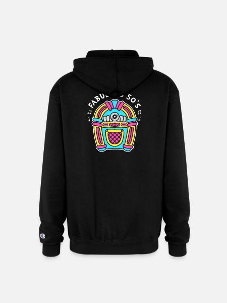 Jukebox 50s Sock Hop Dancer - Champion Unisex Full Zip Hoodie - black