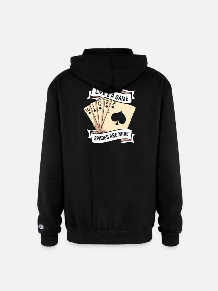 Spades Casino Card Game - Champion Unisex Full Zip Hoodie - black