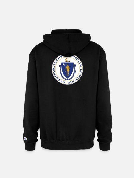 Massachusetts - Champion Unisex Full Zip Hoodie - black