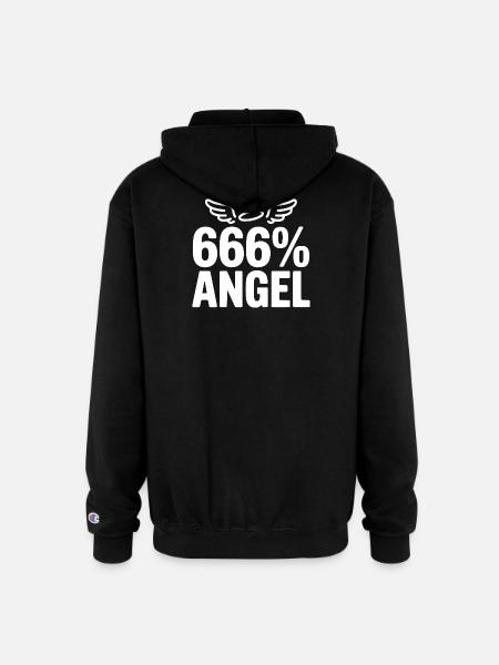 666% Angel - Champion Unisex Full Zip Hoodie - black