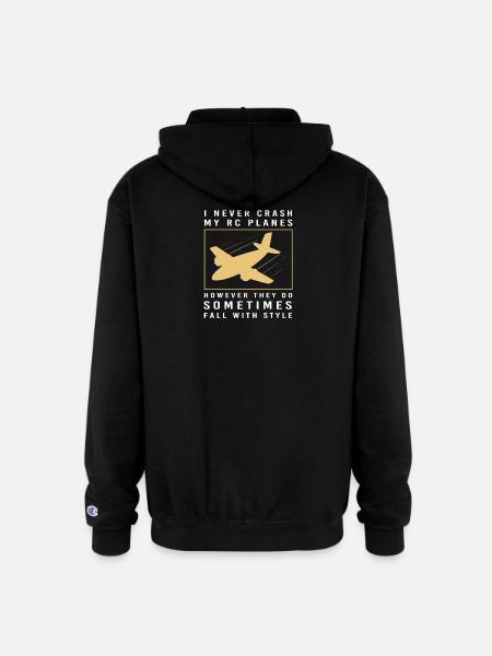 RC Plane Pilot Remote Control - Champion Unisex Full Zip Hoodie - black