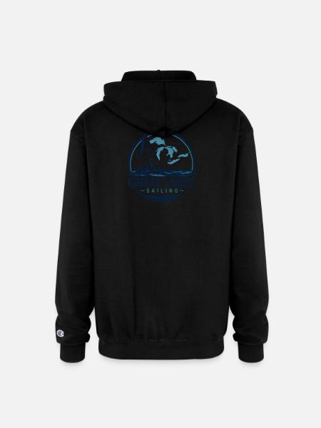 Great Lakes Sailing Logo - Champion Unisex Full Zip Hoodie - black