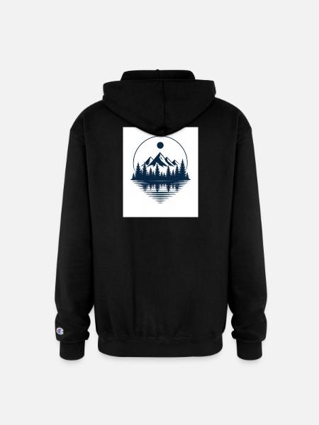 Silent Pines - Champion Unisex Full Zip Hoodie - black