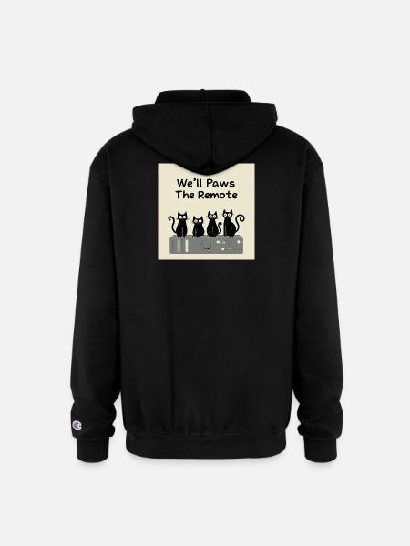 Paws The Remote TV - Champion Unisex Full Zip Hoodie - black