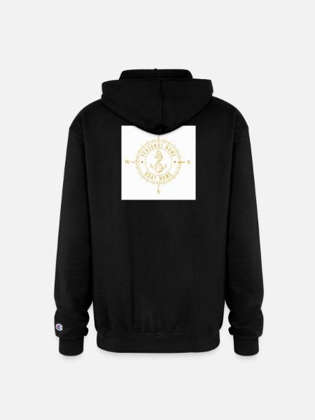 Nautical Compass Anchor Monogram - Champion Unisex Full Zip Hoodie - black