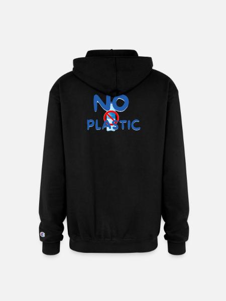 NO PLASTIC - Champion Unisex Full Zip Hoodie - black