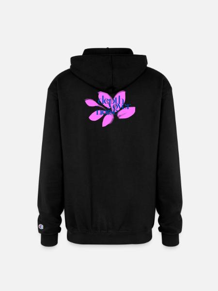 Depth Over Noise Floral - Champion Unisex Full Zip Hoodie - black