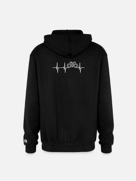 Heartbeat Biker ECG - Champion Unisex Full Zip Hoodie - black