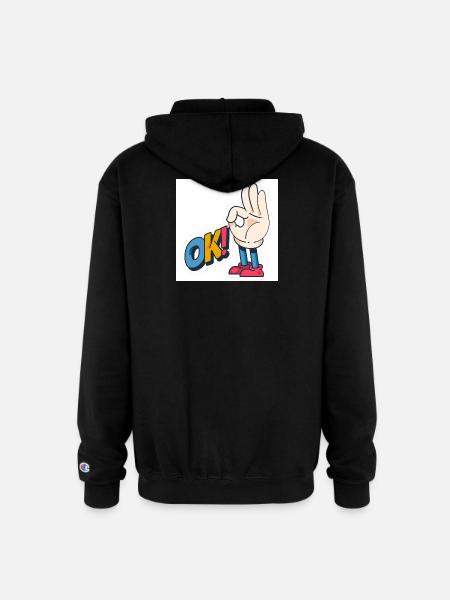 Hand Gesture OK with Bold Text - Champion Unisex Full Zip Hoodie - black