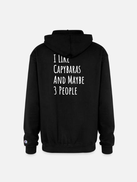 Capybara Quote: I Like Capybaras - Champion Unisex Full Zip Hoodie - black