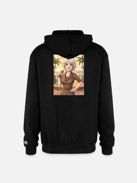 Beach Singer at Sunset - Champion Unisex Full Zip Hoodie - black