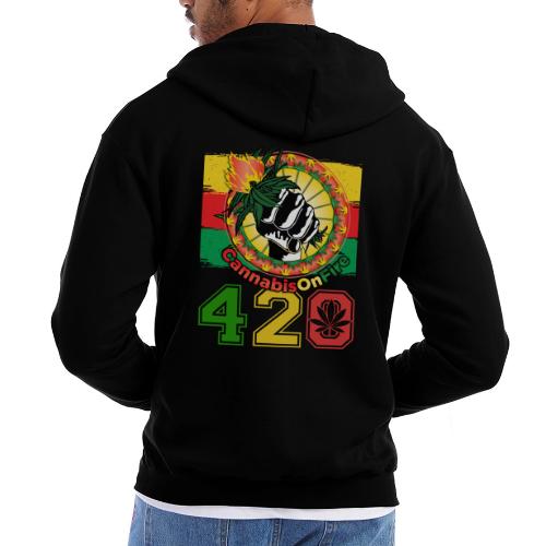 Antic 420 OnFire Herb Weed Marijuana Design - Champion Unisex Full Zip Hoodie
