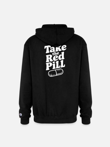 Take the Red Pill - Champion Unisex Full Zip Hoodie - black
