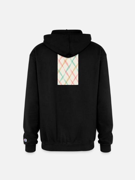 Pastel Diagonal Plaid - Champion Unisex Full Zip Hoodie - black