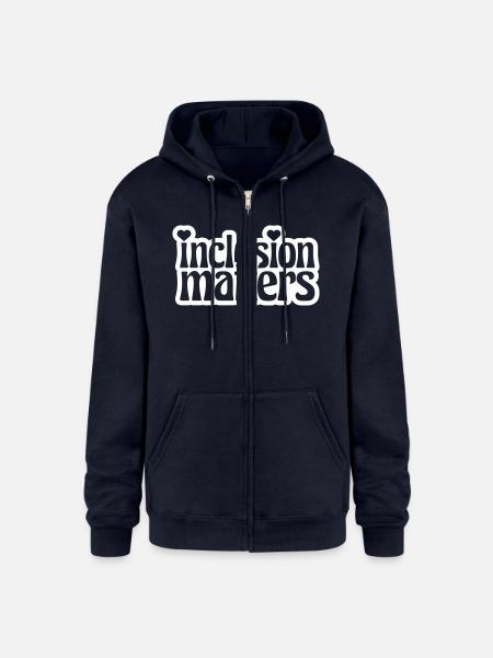 inclusion matters logo quote - Champion Unisex Full Zip Hoodie - navy