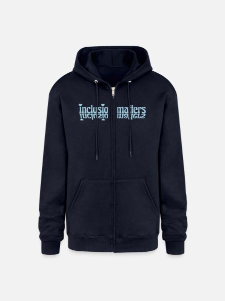 inclusion matters logo quote - Champion Unisex Full Zip Hoodie - navy