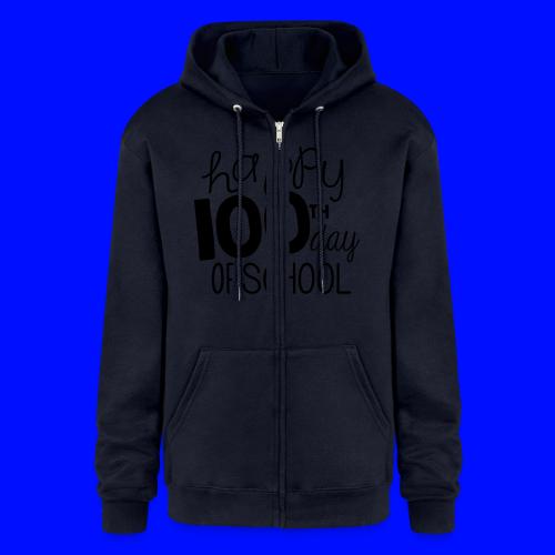Happy 100th Day of School Chalk Teacher T-Shirt - Champion Unisex Full Zip Hoodie