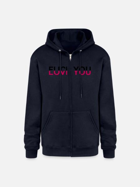 Fuck You - Love You - Champion Unisex Full Zip Hoodie - navy