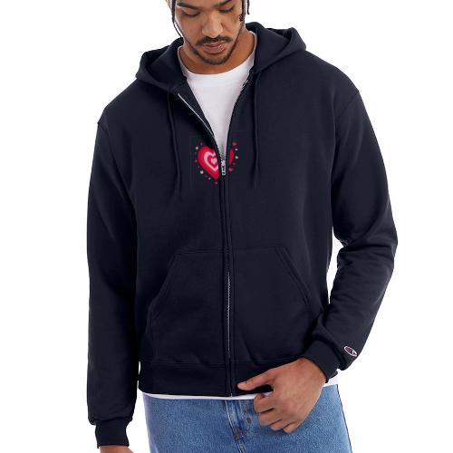 Layered Red & Pink Heart – Cute Valentine Love - Champion Unisex Full Zip Hoodie