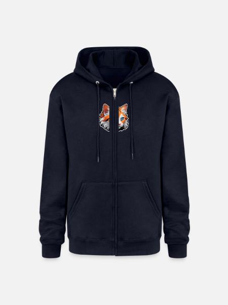 Cat face - Champion Unisex Full Zip Hoodie - navy