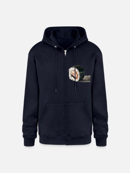 Charcoal Drawing Of Sushi - Champion Unisex Full Zip Hoodie - navy