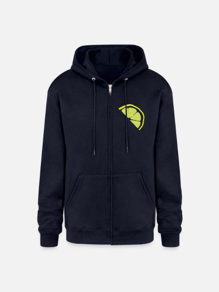 Lemon Slice Neon Pop - Champion Unisex Full Zip Hoodie - navy