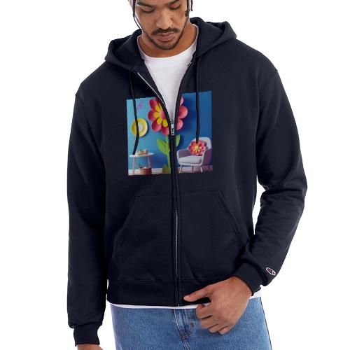 Flower design and harmony of environmental well-be - Champion Unisex Full Zip Hoodie