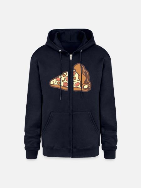 Pizza Slice - Champion Unisex Full Zip Hoodie - navy