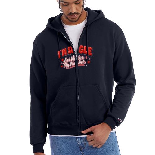 I’m Single Retro Bubble - Champion Unisex Full Zip Hoodie