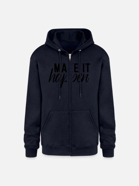Make It Happen - Champion Unisex Full Zip Hoodie - navy