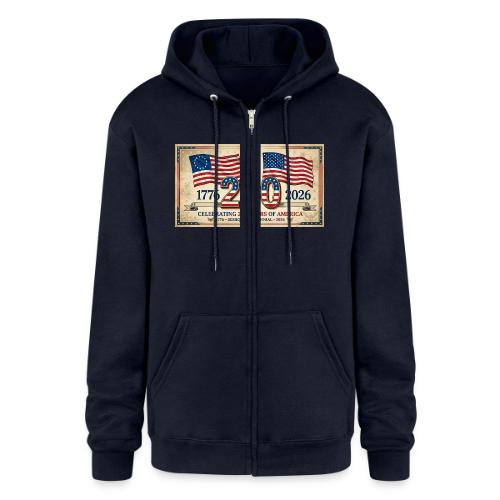 USA 250th Anniversary Flags Emblem - Champion Unisex Full Zip Hoodie