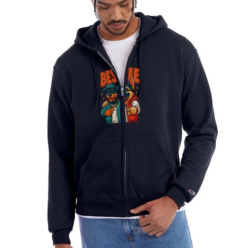 Hip Hop Dog Besties Shirt for Friends & Pet Lovers - Champion Unisex Full Zip Hoodie