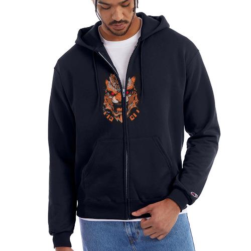 Tribal Demon Wolf Mask - Champion Unisex Full Zip Hoodie