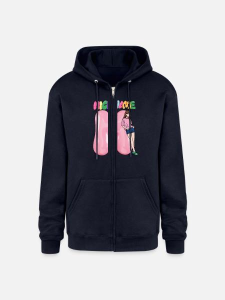 Nick Name M - Champion Unisex Full Zip Hoodie - navy