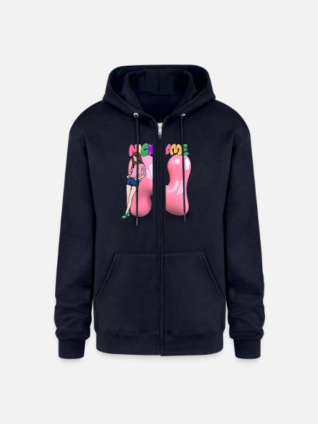 Nick Name N - Champion Unisex Full Zip Hoodie - navy