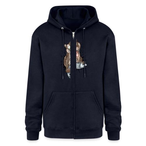 STUCK Otter (front) - black cracks - Champion Unisex Full Zip Hoodie