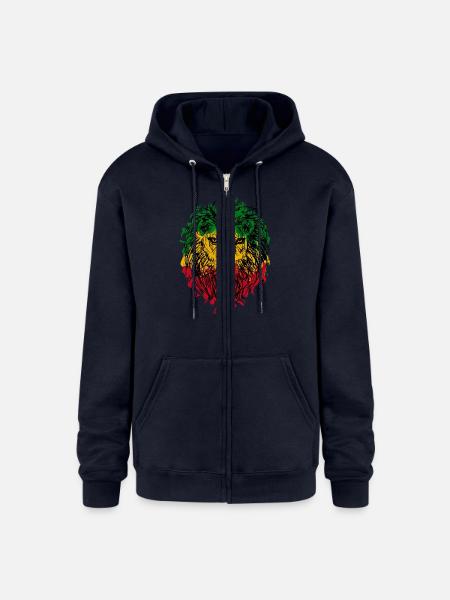 Africa map rasta lion - Champion Unisex Full Zip Hoodie - navy