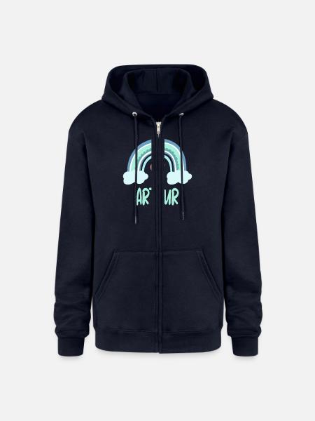 Arthur Name Rainbow Baby - Champion Unisex Full Zip Hoodie - navy